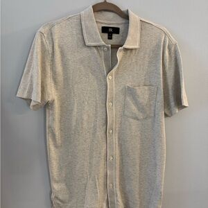 Banana Republic Men's Gray Short Sleeve Shirt
